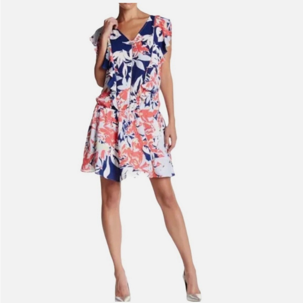 Parker Lana - Gardenia Drop Waist Flutter Sleeve Dress (M)